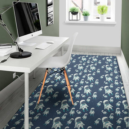 Cute Astronaut Pattern Print Area Rug