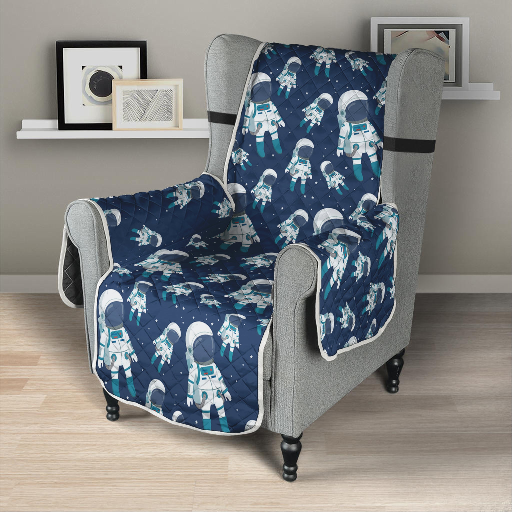 Cute Astronaut Pattern Print Armchair Protector