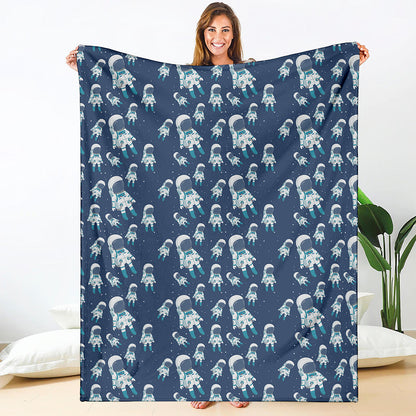 Cute Astronaut Pattern Print Blanket