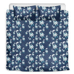 Cute Astronaut Pattern Print Duvet Cover Bedding Set