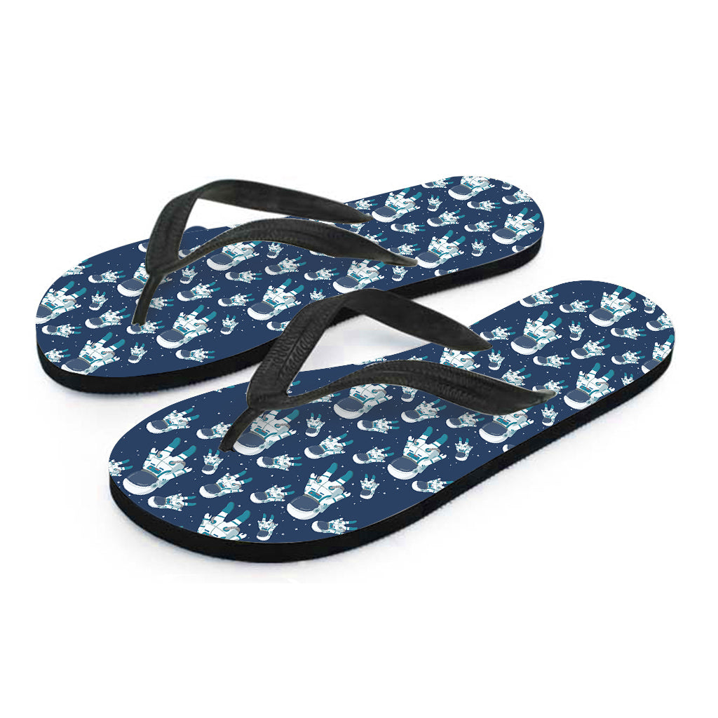 Cute Astronaut Pattern Print Flip Flops