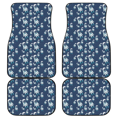 Cute Astronaut Pattern Print Front and Back Car Floor Mats