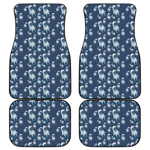 Cute Astronaut Pattern Print Front and Back Car Floor Mats