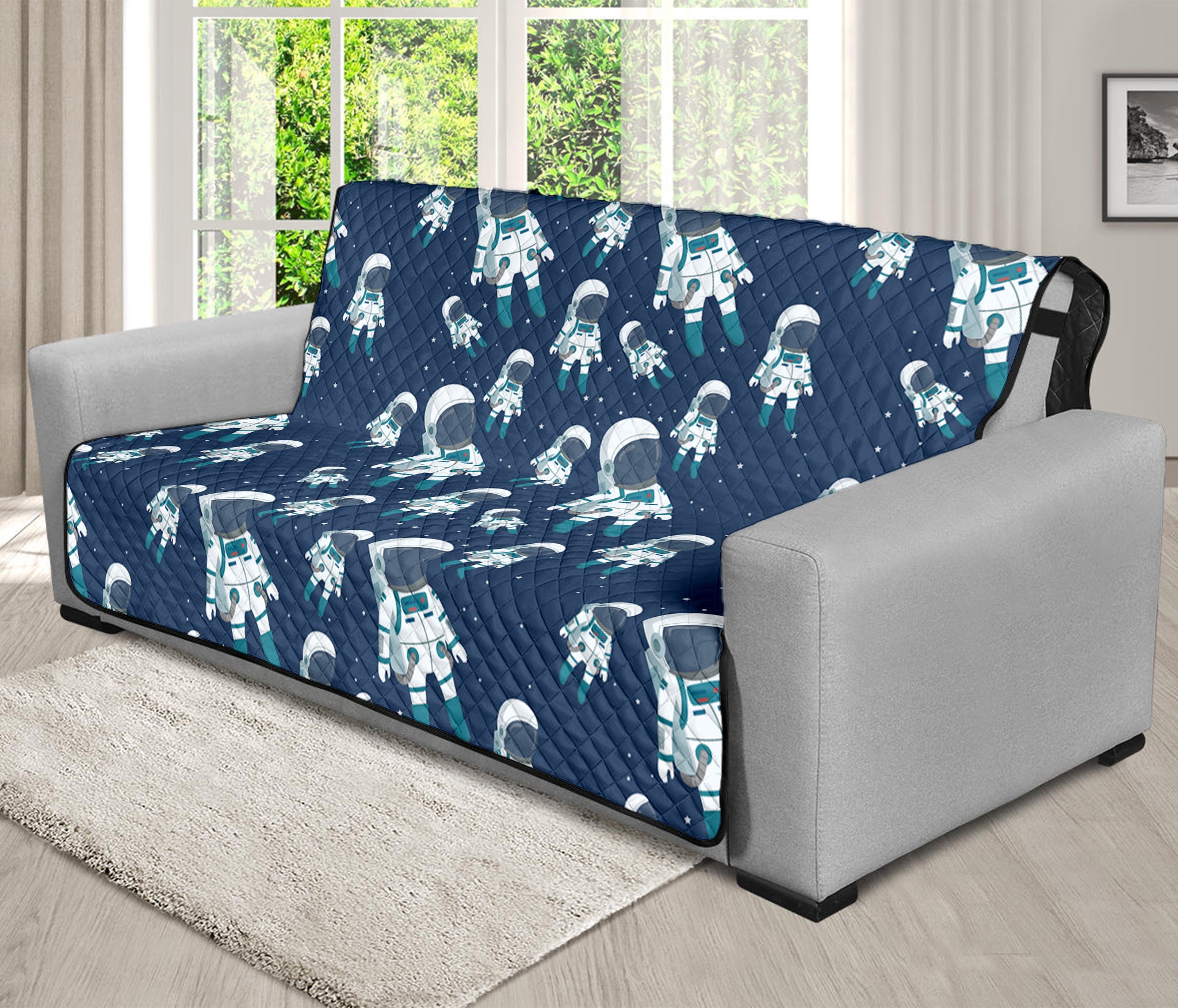 Cute Astronaut Pattern Print Futon Protector