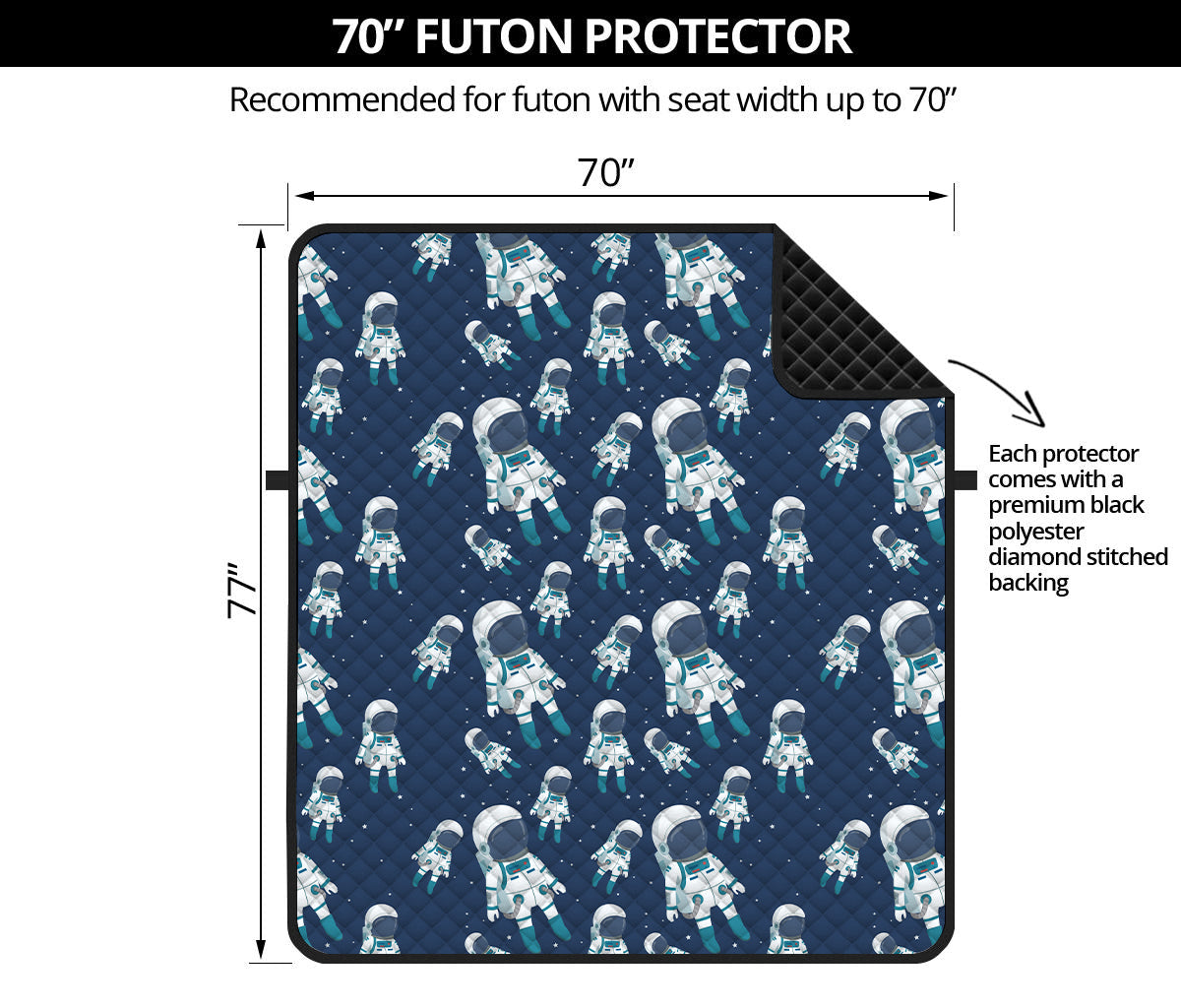 Cute Astronaut Pattern Print Futon Protector