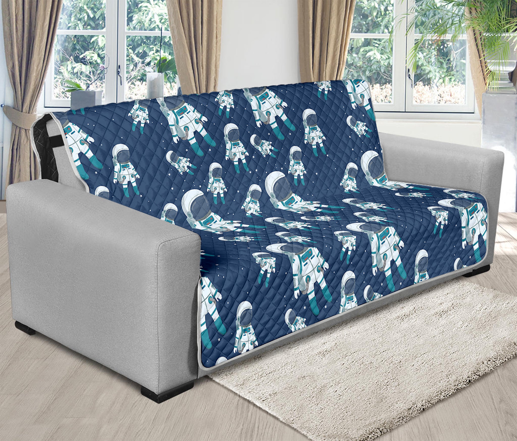 Cute Astronaut Pattern Print Futon Protector