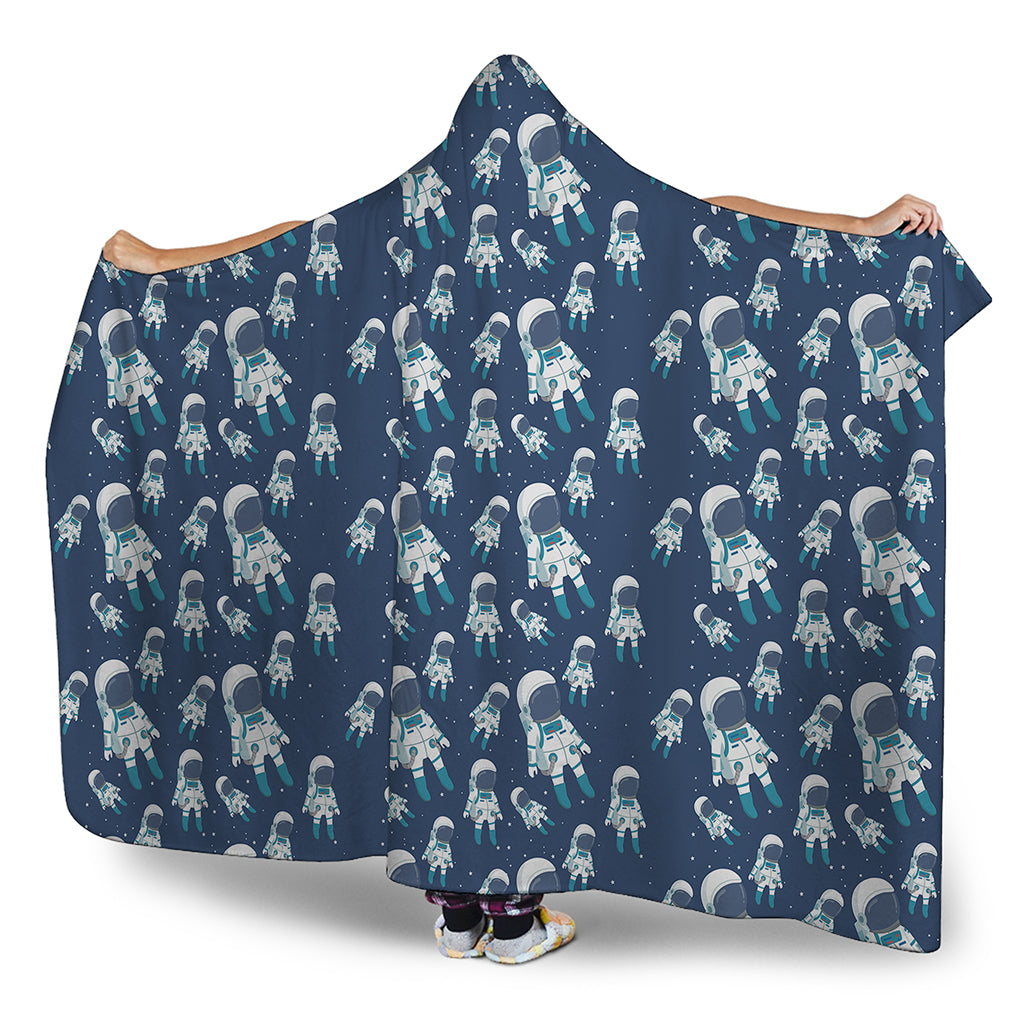 Cute Astronaut Pattern Print Hooded Blanket