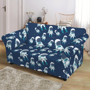 Cute Astronaut Pattern Print Loveseat Slipcover