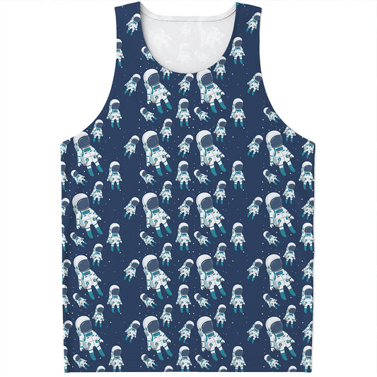 Cute Astronaut Pattern Print Men's Tank Top