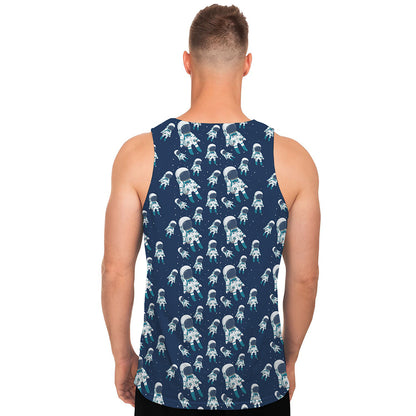 Cute Astronaut Pattern Print Men's Tank Top