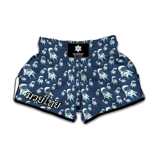 Cute Astronaut Pattern Print Muay Thai Boxing Shorts