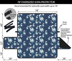 Cute Astronaut Pattern Print Oversized Sofa Protector