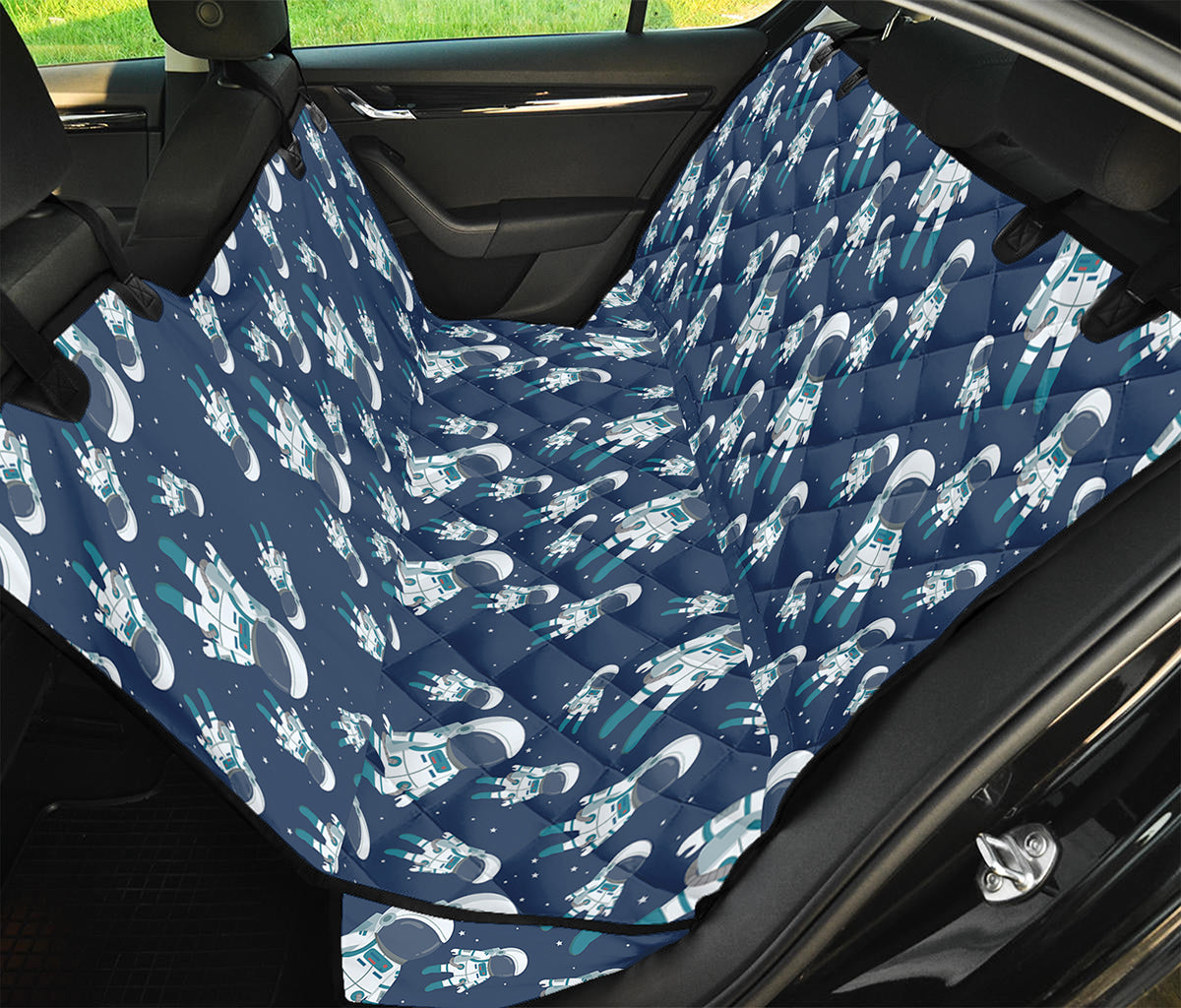 Cute Astronaut Pattern Print Pet Car Back Seat Cover