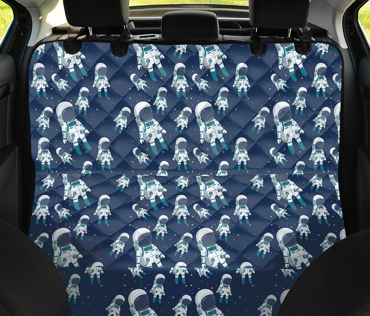 Cute Astronaut Pattern Print Pet Car Back Seat Cover