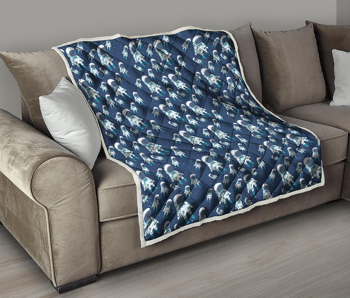 Cute Astronaut Pattern Print Quilt