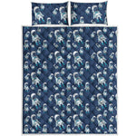 Cute Astronaut Pattern Print Quilt Bed Set