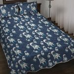 Cute Astronaut Pattern Print Quilt Bed Set