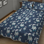 Cute Astronaut Pattern Print Quilt Bed Set