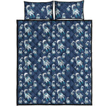 Cute Astronaut Pattern Print Quilt Bed Set