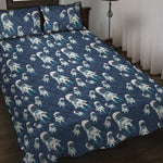 Cute Astronaut Pattern Print Quilt Bed Set