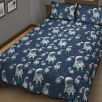 Cute Astronaut Pattern Print Quilt Bed Set