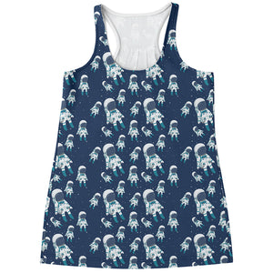 Cute Astronaut Pattern Print Women's Racerback Tank Top