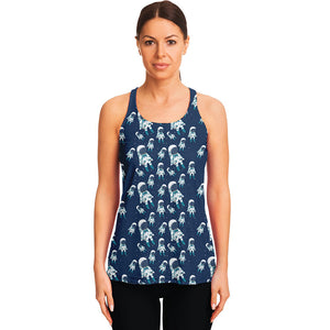 Cute Astronaut Pattern Print Women's Racerback Tank Top