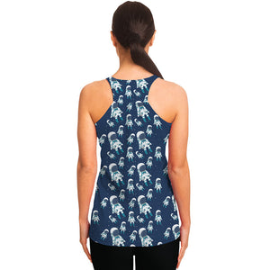 Cute Astronaut Pattern Print Women's Racerback Tank Top