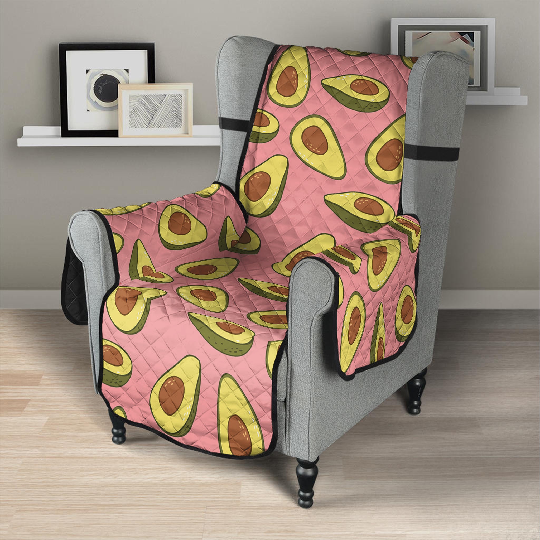 Cute Avocado Pattern Print Armchair Protector