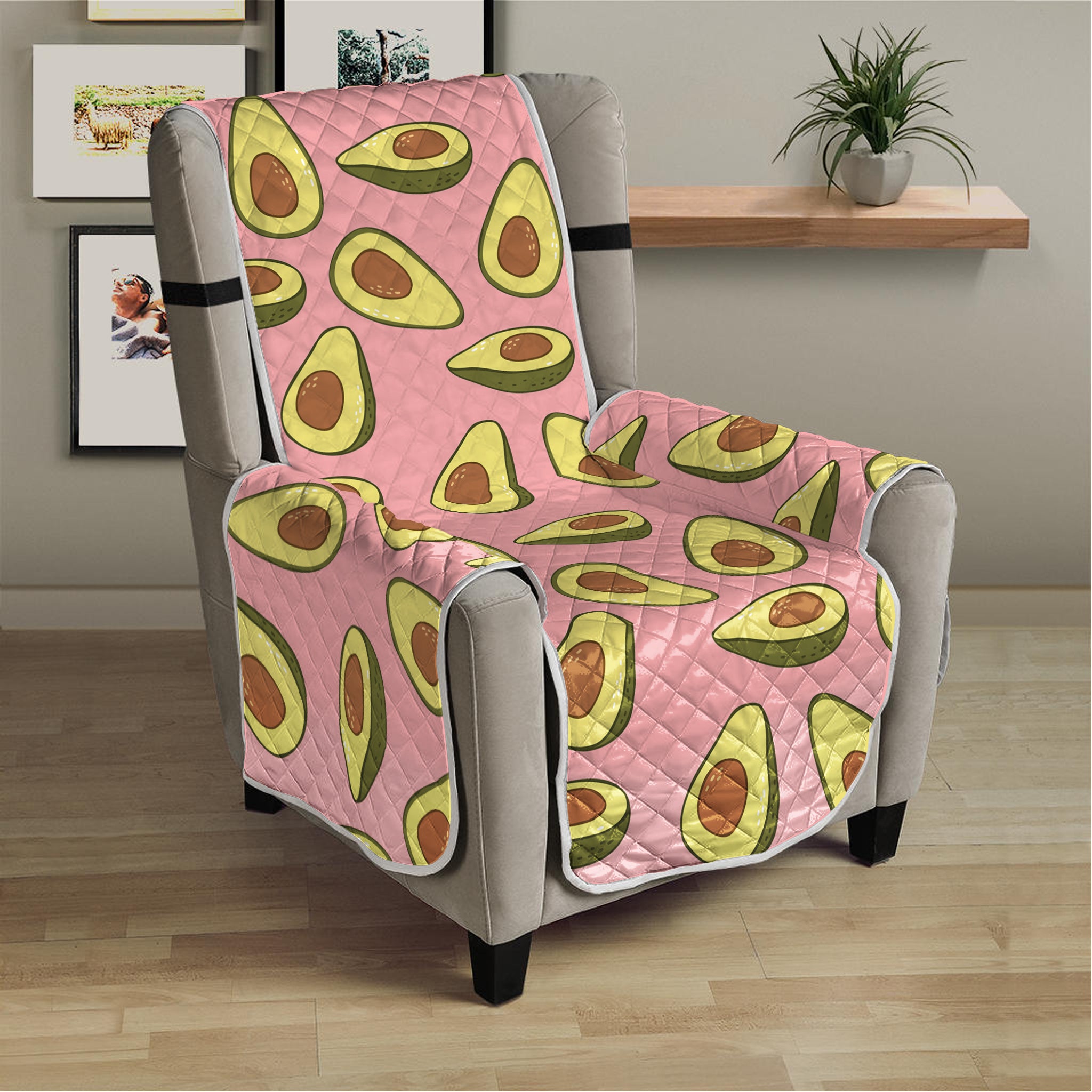 Cute Avocado Pattern Print Armchair Protector