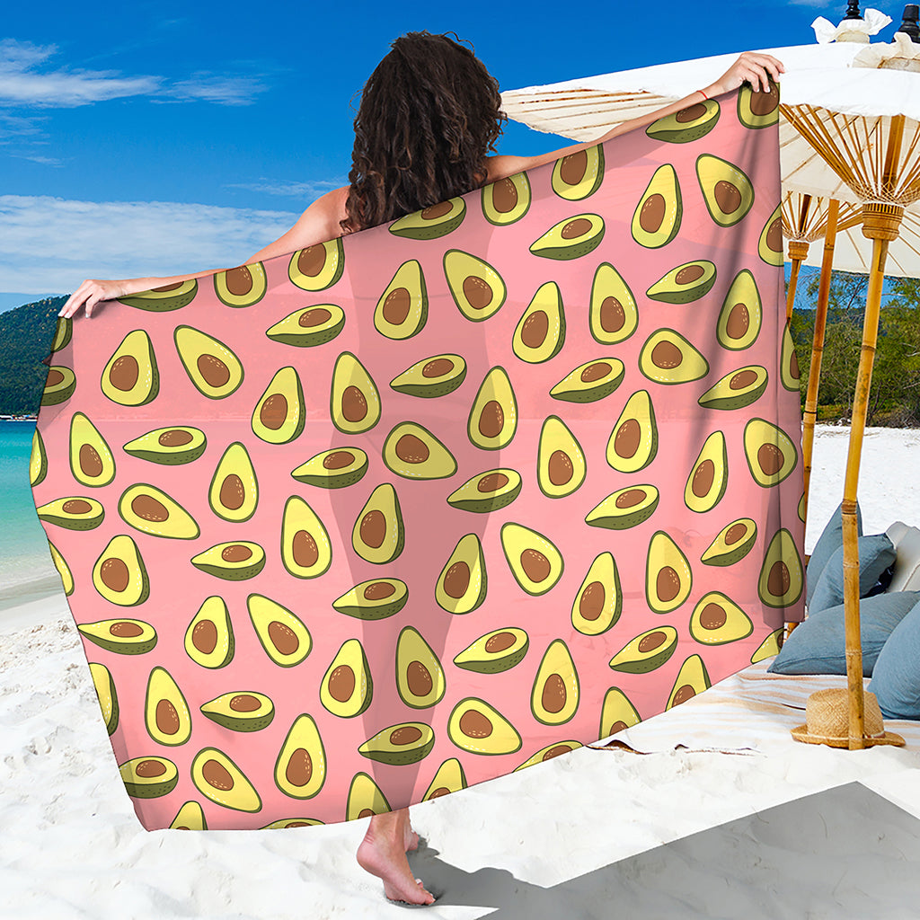 Cute Avocado Pattern Print Beach Sarong Wrap