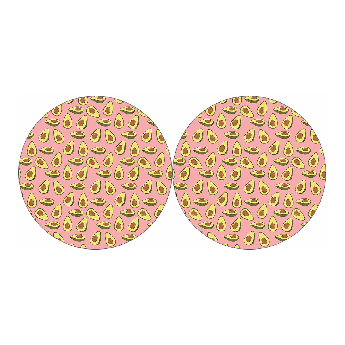 Cute Avocado Pattern Print Car Coasters