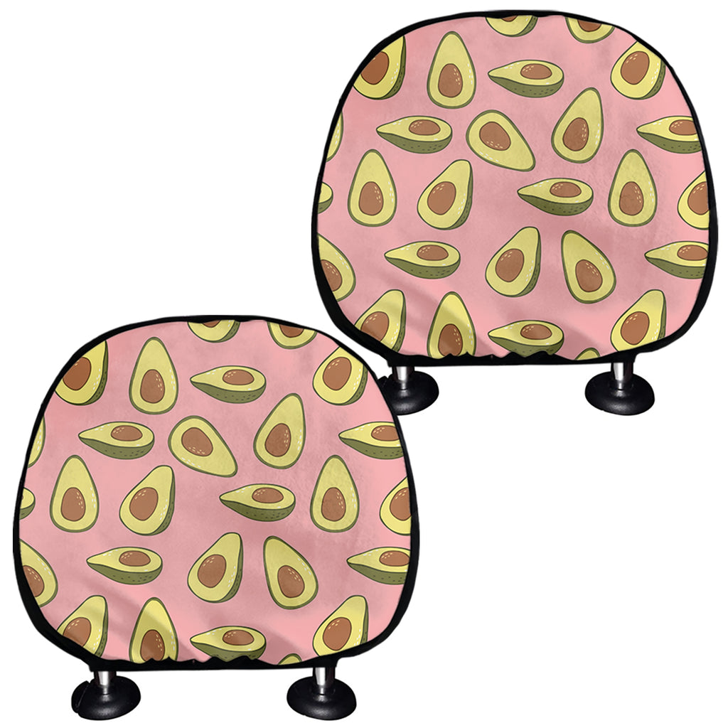 Cute Avocado Pattern Print Car Headrest Covers