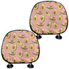 Cute Avocado Pattern Print Car Headrest Covers