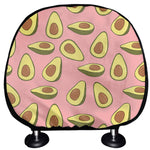 Cute Avocado Pattern Print Car Headrest Covers