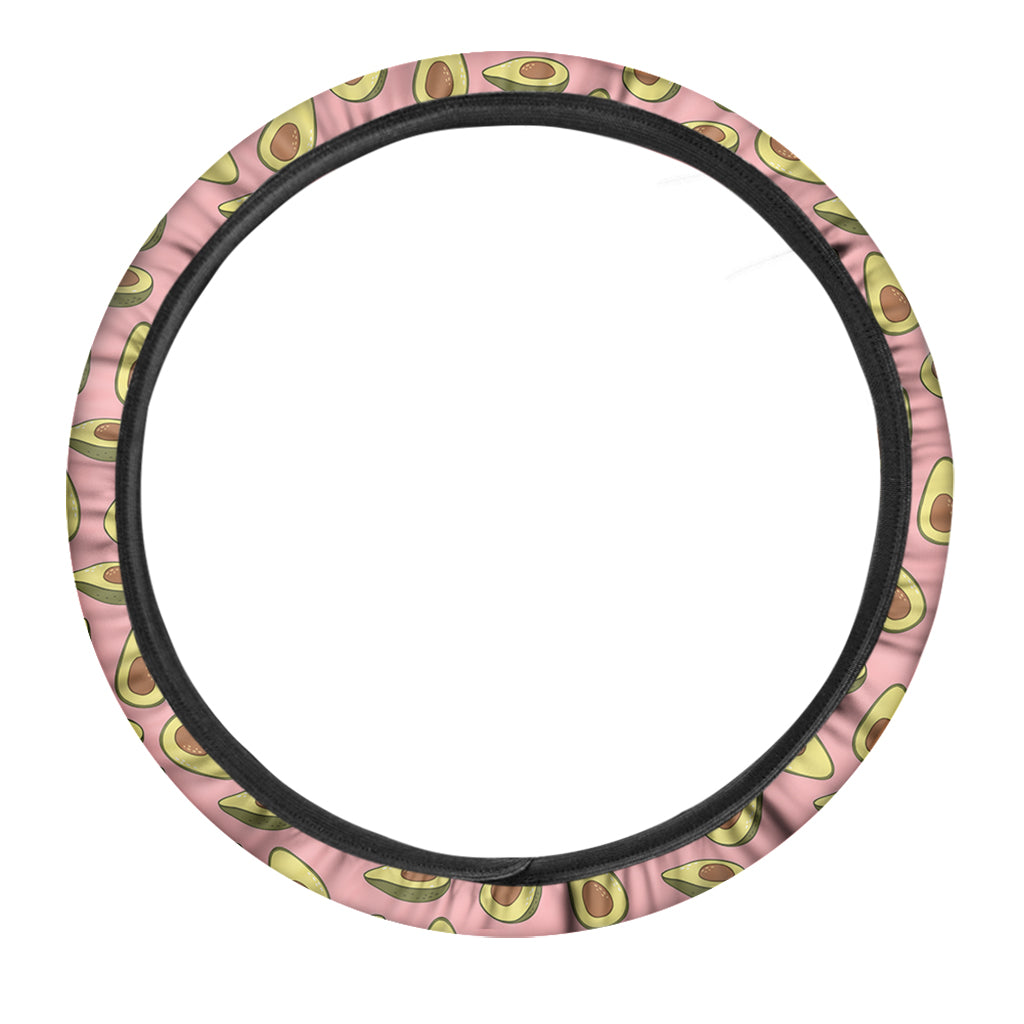 Cute Avocado Pattern Print Car Steering Wheel Cover