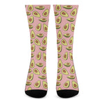 Cute Avocado Pattern Print Crew Socks