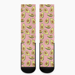 Cute Avocado Pattern Print Crew Socks