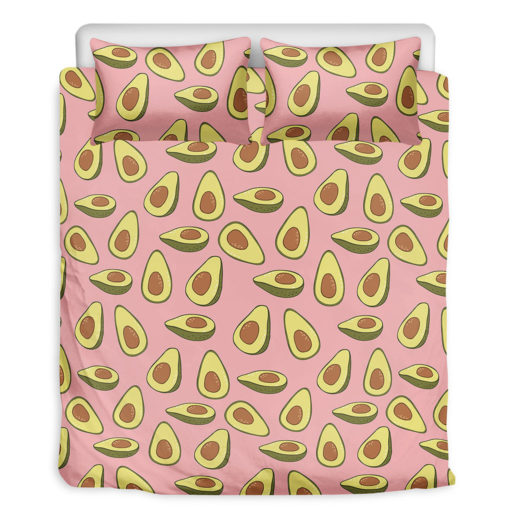 Cute Avocado Pattern Print Duvet Cover Bedding Set