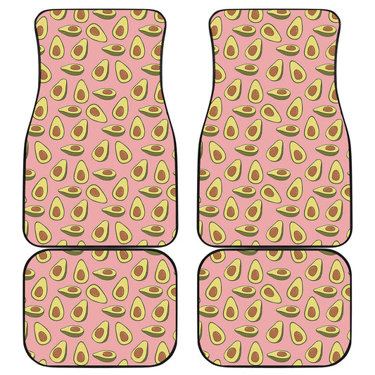 Cute Avocado Pattern Print Front and Back Car Floor Mats