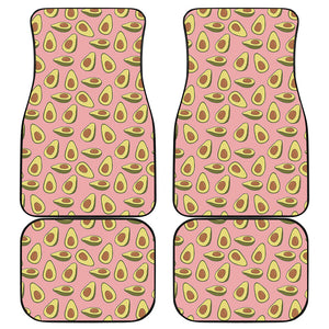 Cute Avocado Pattern Print Front and Back Car Floor Mats