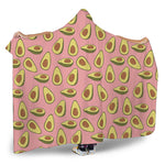 Cute Avocado Pattern Print Hooded Blanket