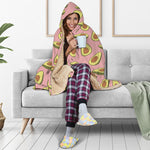 Cute Avocado Pattern Print Hooded Blanket