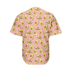 Cute Avocado Pattern Print Men's Baseball Jersey