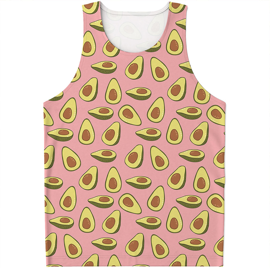 Cute Avocado Pattern Print Men's Tank Top