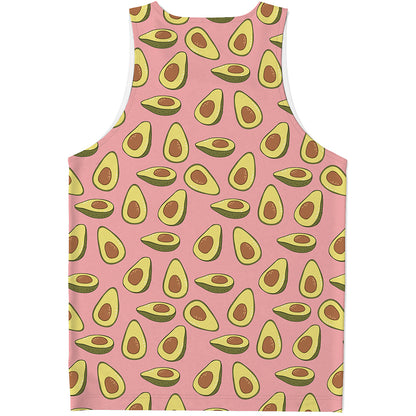 Cute Avocado Pattern Print Men's Tank Top
