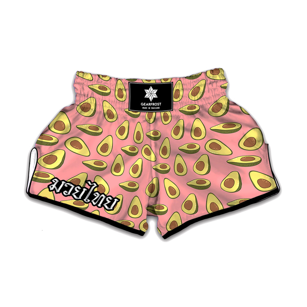 Cute Avocado Pattern Print Muay Thai Boxing Shorts