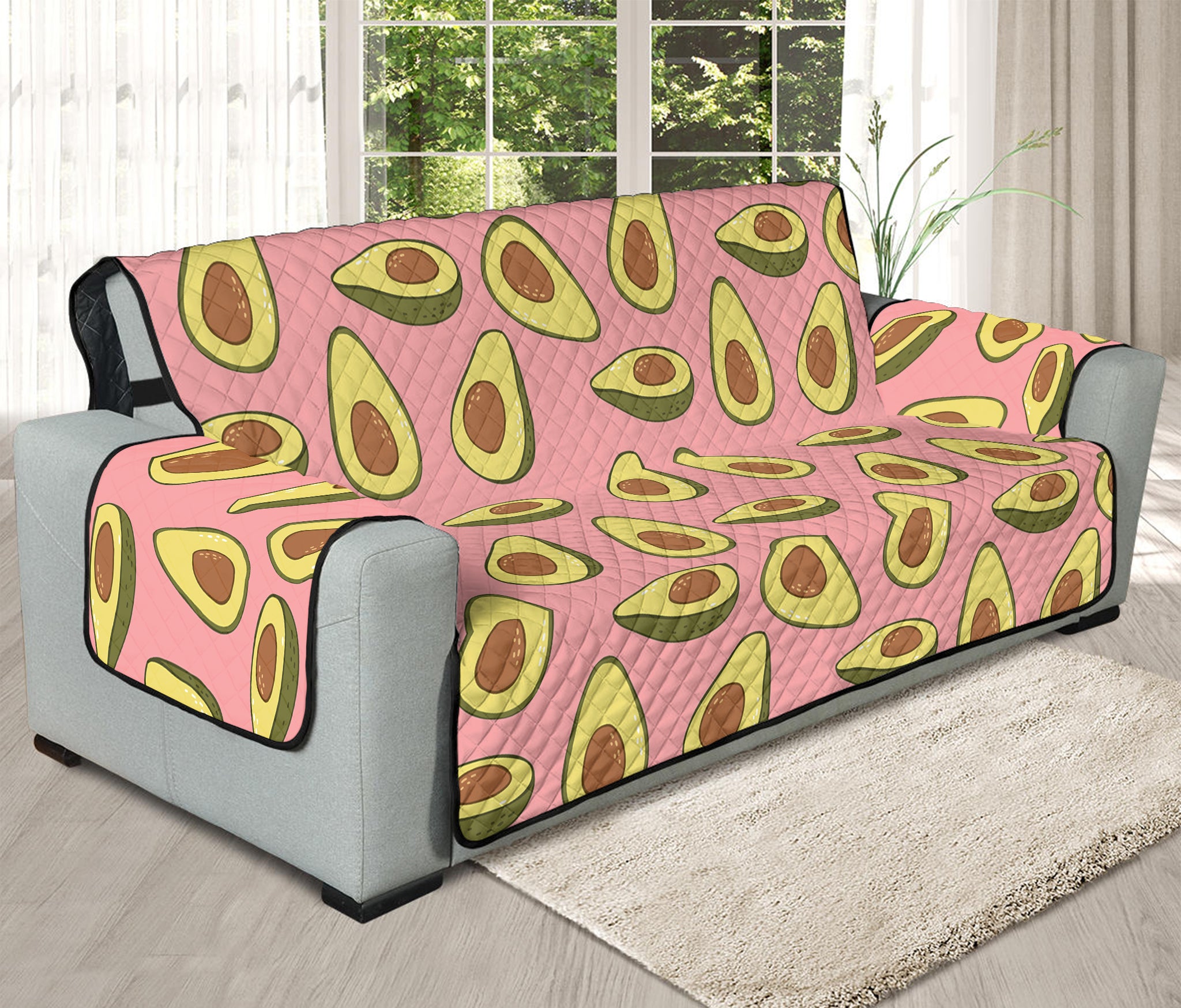 Cute Avocado Pattern Print Oversized Sofa Protector