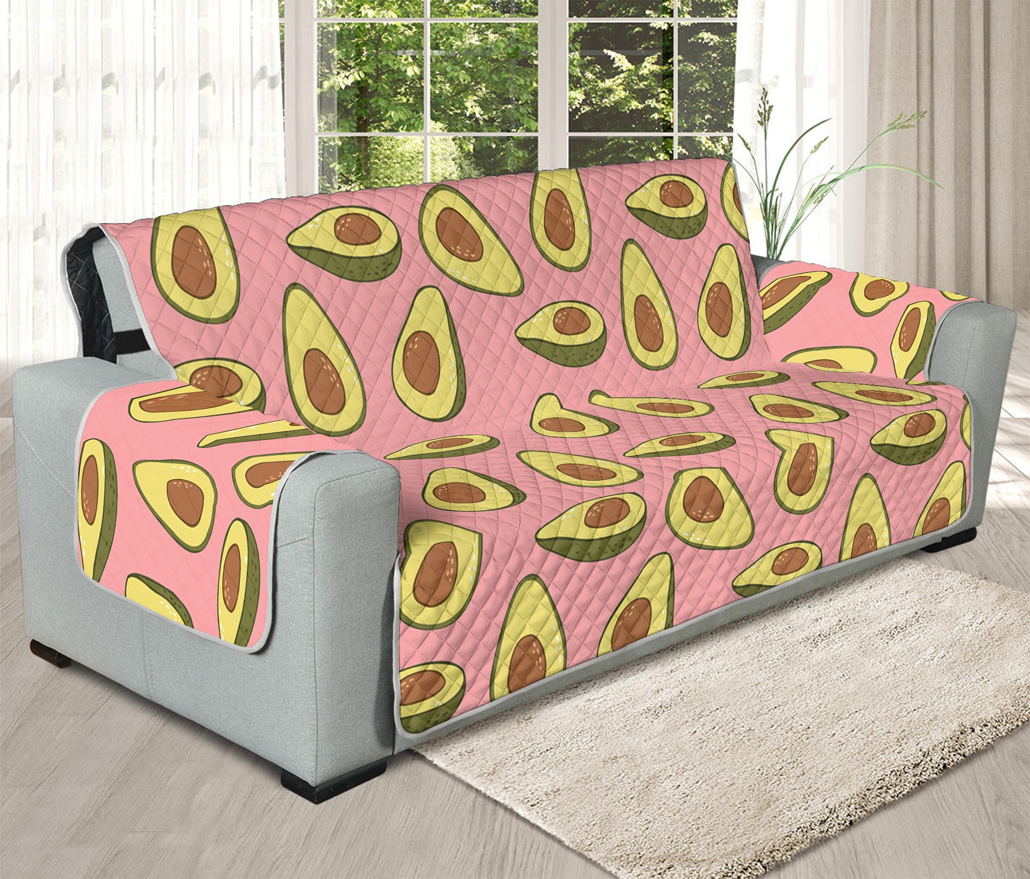 Cute Avocado Pattern Print Oversized Sofa Protector