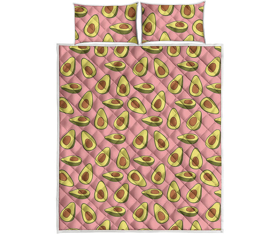 Cute Avocado Pattern Print Quilt Bed Set